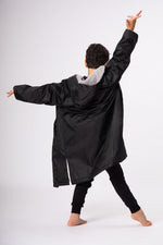 Kids Lightweight Black/Grey Robe - Slouchy