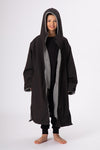 Kids Heavyweight Black/Grey Robe - Slouchy