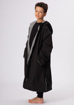 Kids Heavyweight Black/Grey Robe - Slouchy