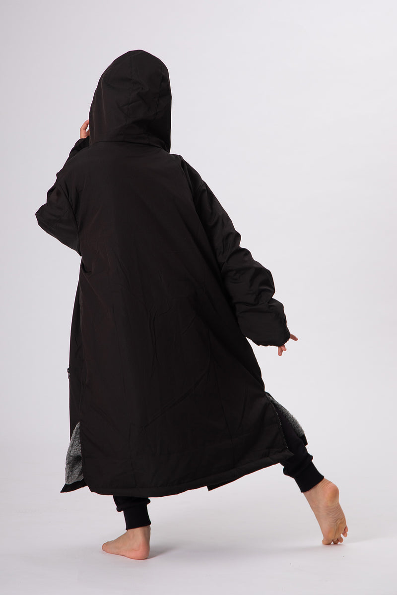 Kids Heavyweight Black/Grey Robe - Slouchy