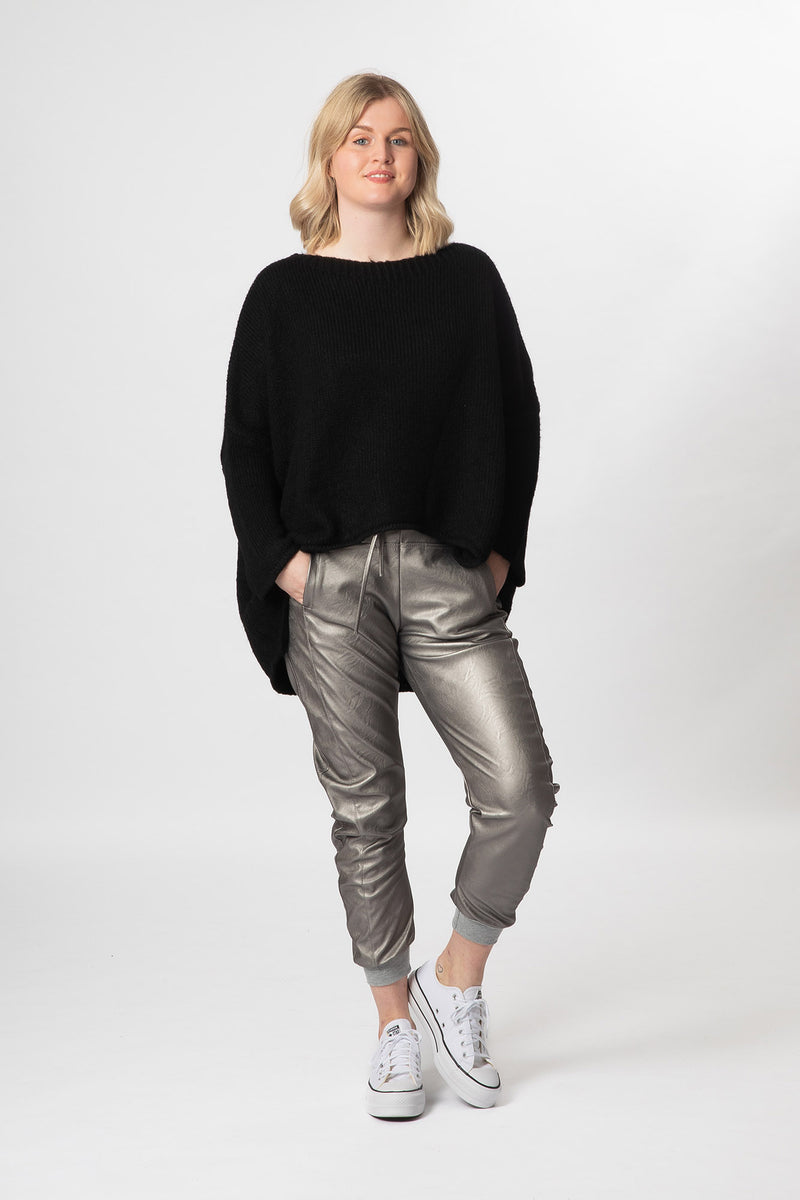 Metallic Vegan Joggers - Slouchy