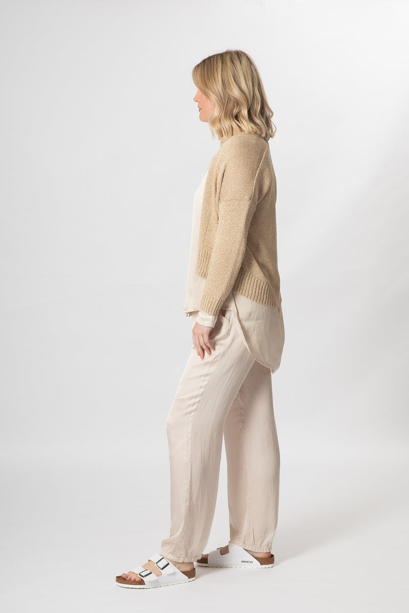 Satin Shirt - Cream - Slouchy