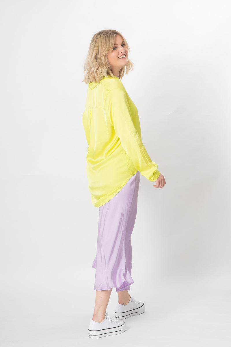 Bias Cut Satin Skirt - Lilac - Slouchy