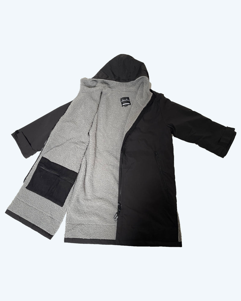Long Sleeve Change Robe - Black/Grey - Slouchy