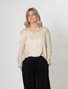 Satin Shirt - Cream - Slouchy