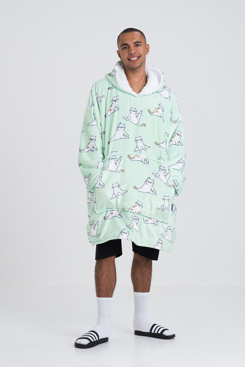 Yoga Cats Slouchy Hoodie - Slouchy