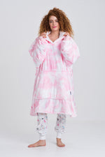 Pink Tie Dye Slouchy Hoodie - Slouchy