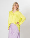 Satin Shirt - Lime Green - Slouchy