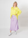 Bias Cut Satin Skirt - Lilac - Slouchy