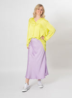 Bias Cut Satin Skirt - Lilac - Slouchy